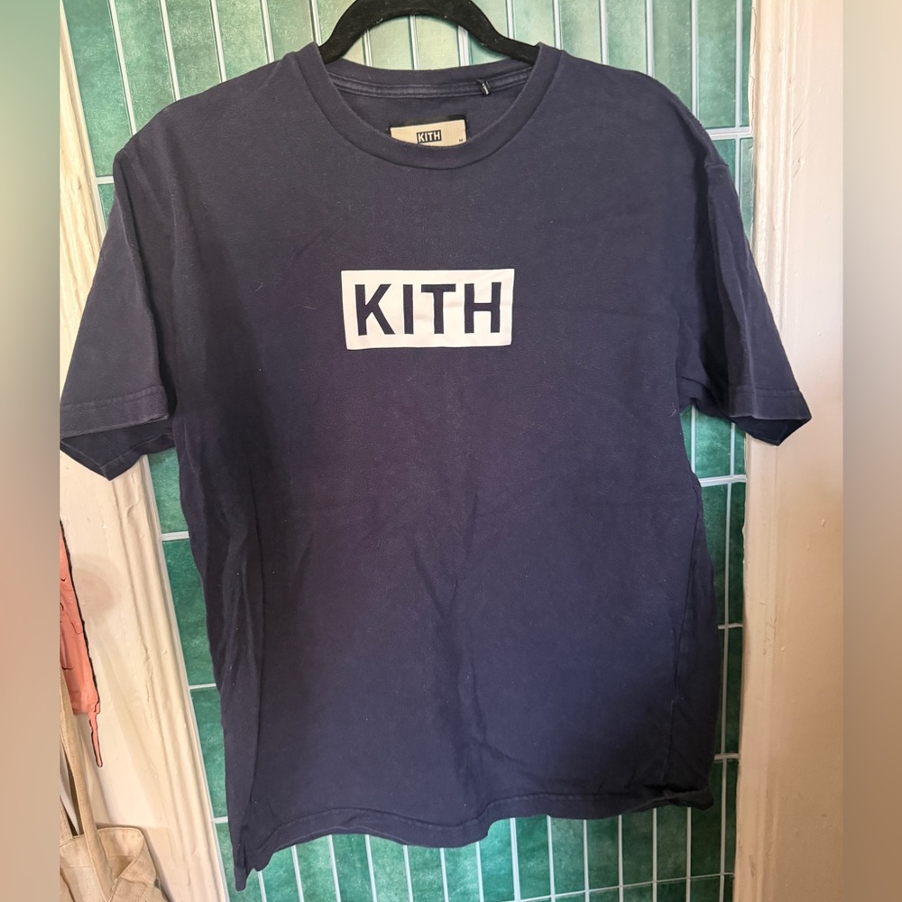 KITH Navy Logo Crewneck T-Shirt